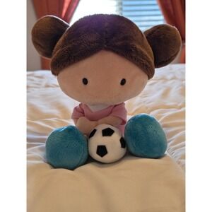 Nicotoy Plush Soccer Player Doll Girl Pink Jersey‎ #7 Stuffed Toy